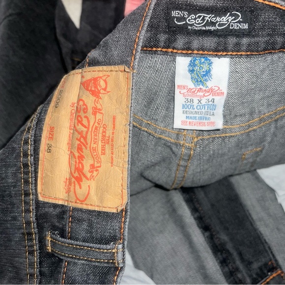 Vintage Painted Ed Hardy Jeans - Picture 5 of 5